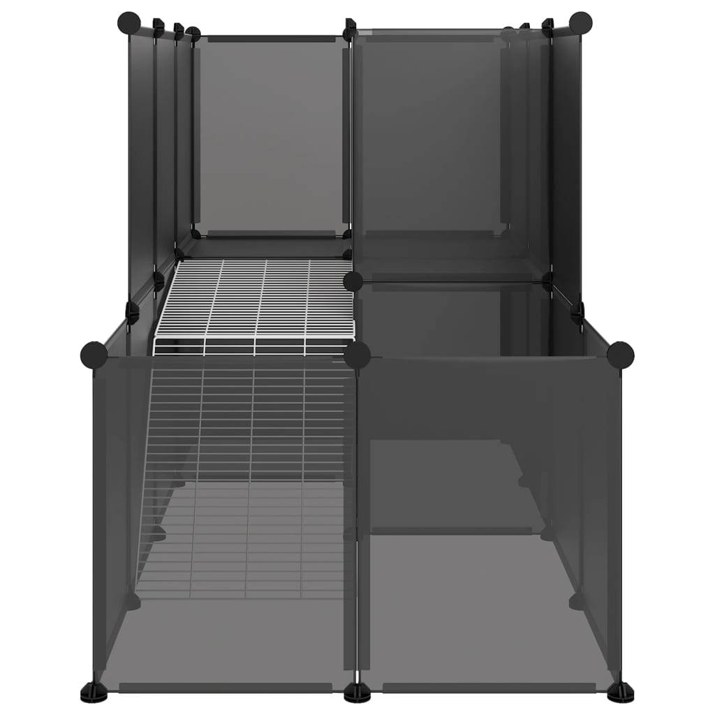 vidaXL Kleintierkäfig Schwarz 142x74x93 cm PP und Stahl