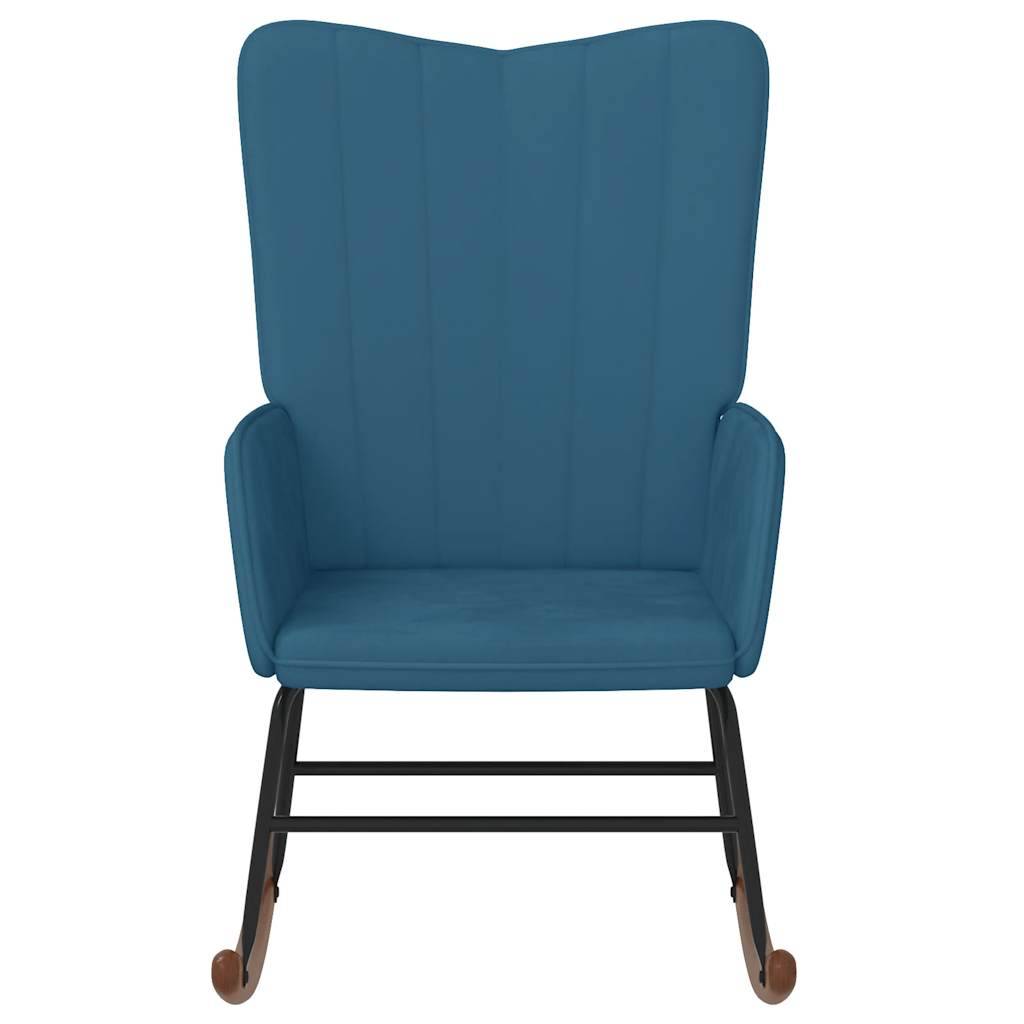 vidaXL Schaukelstuhl Blau Samt