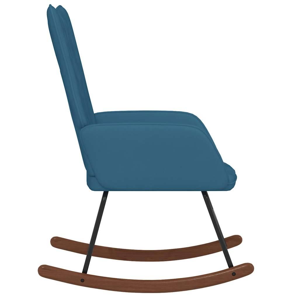vidaXL Schaukelstuhl Blau Samt