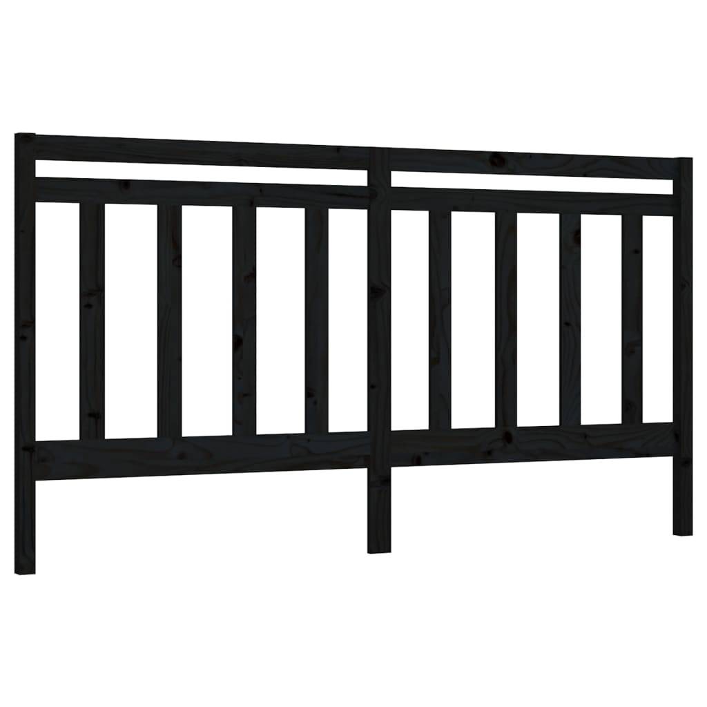 vidaXL Kopfteil Schwarz 206x4x100 cm Massivholz Kiefer