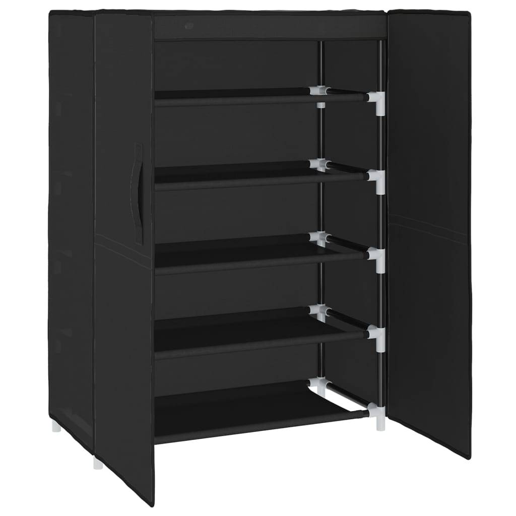 vidaXL Schuhschrank Schwarz 60x28x90 cm Stoff