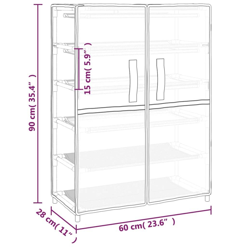 vidaXL Schuhschrank Schwarz 60x28x90 cm Stoff