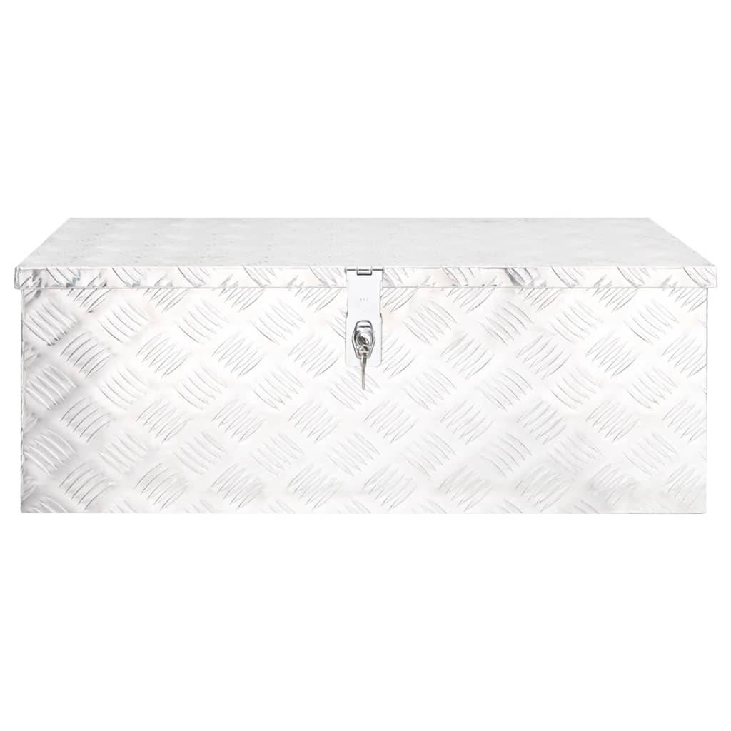 vidaXL Aufbewahrungsbox Silbern 80x39x30 cm Aluminium