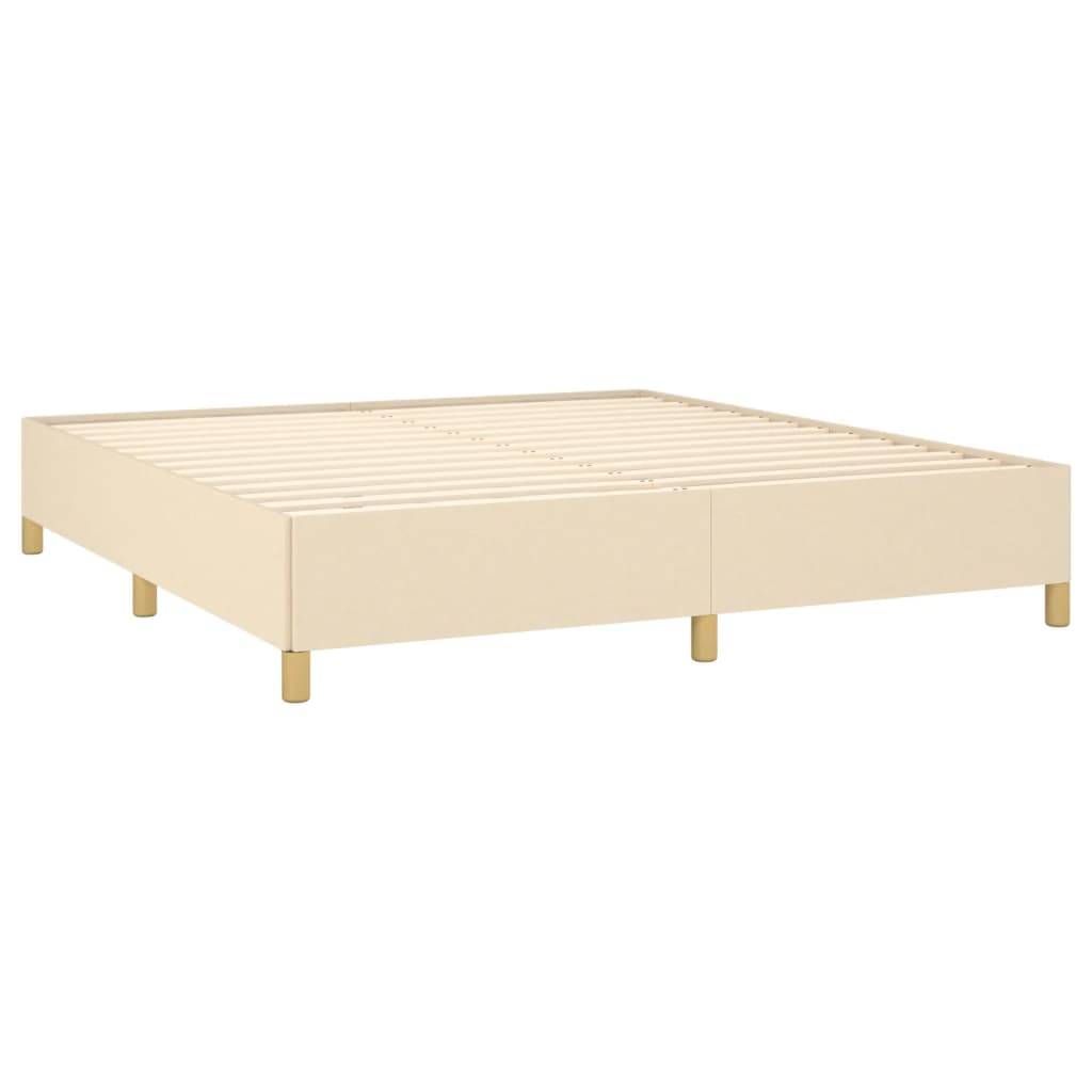 vidaXL Bettgestell ohne Matratze Creme 180x200 cm Stoff