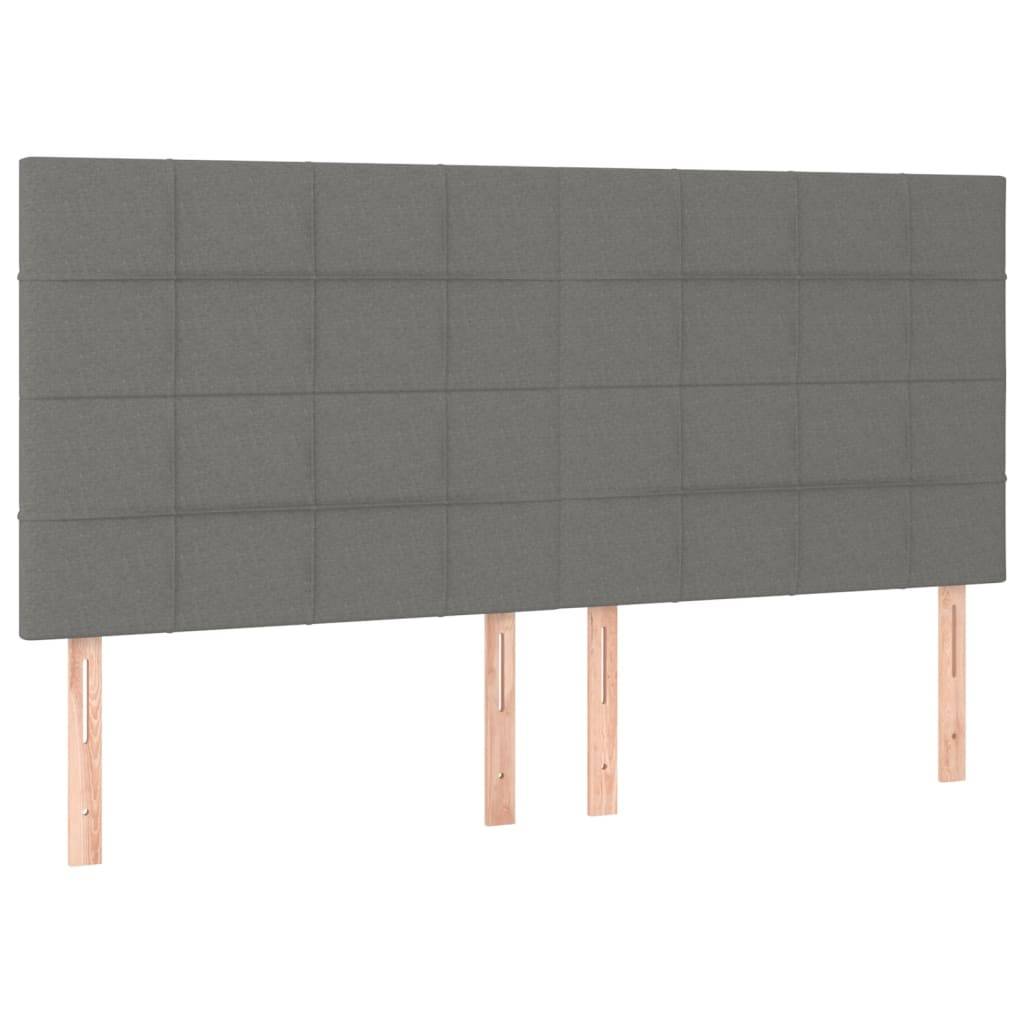 vidaXL Kopfteile 4 Stk. Dunkelgrau 80x5x78/88 cm Stoff