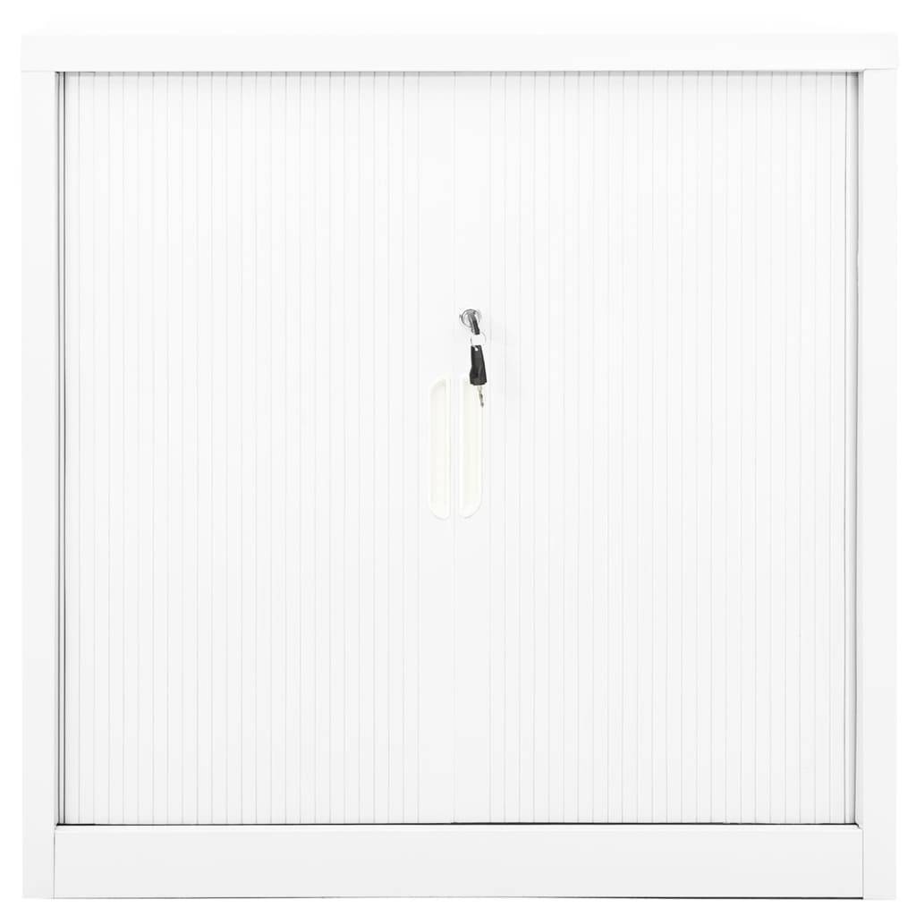 vidaXL Schrank mit Schiebetür Weiß 90x40x90 cm Stahl