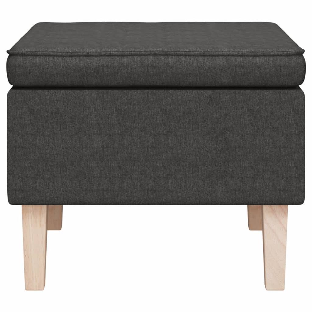 vidaXL Hocker mit Holzbeinen Dunkelgrau Stoff