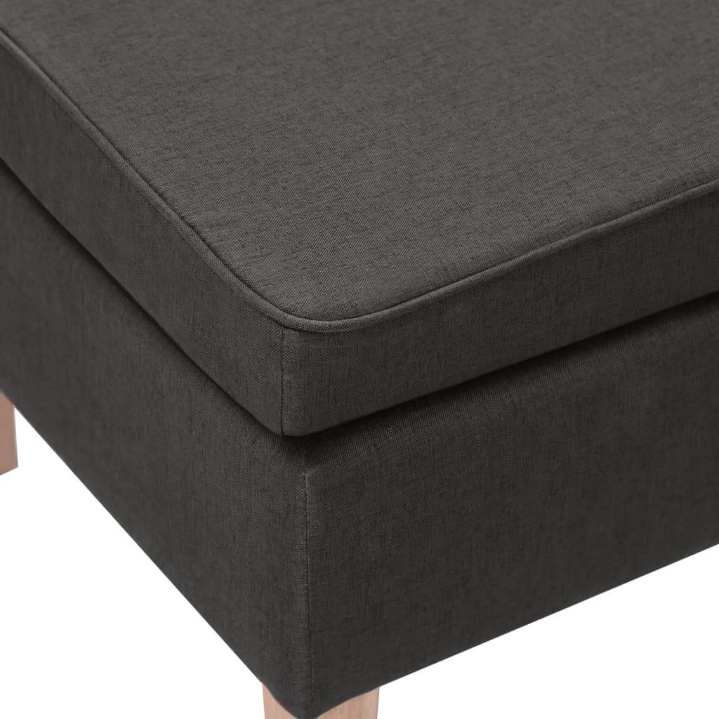 vidaXL Hocker mit Holzbeinen Dunkelgrau Stoff