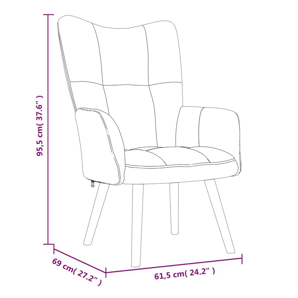 vidaXL Relaxsessel Cremeweiß Samt