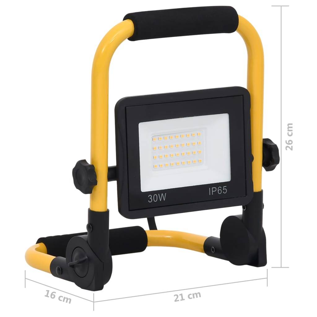 vidaXL LED-Fluter mit Handgriff 30 W Warmweiß