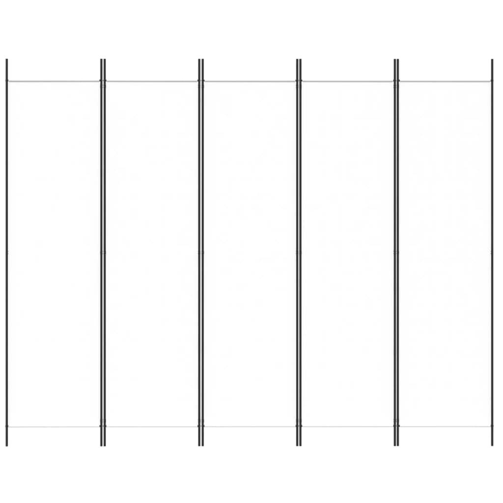 vidaXL 5-tlg. Paravent Weiß 250x200 cm Stoff