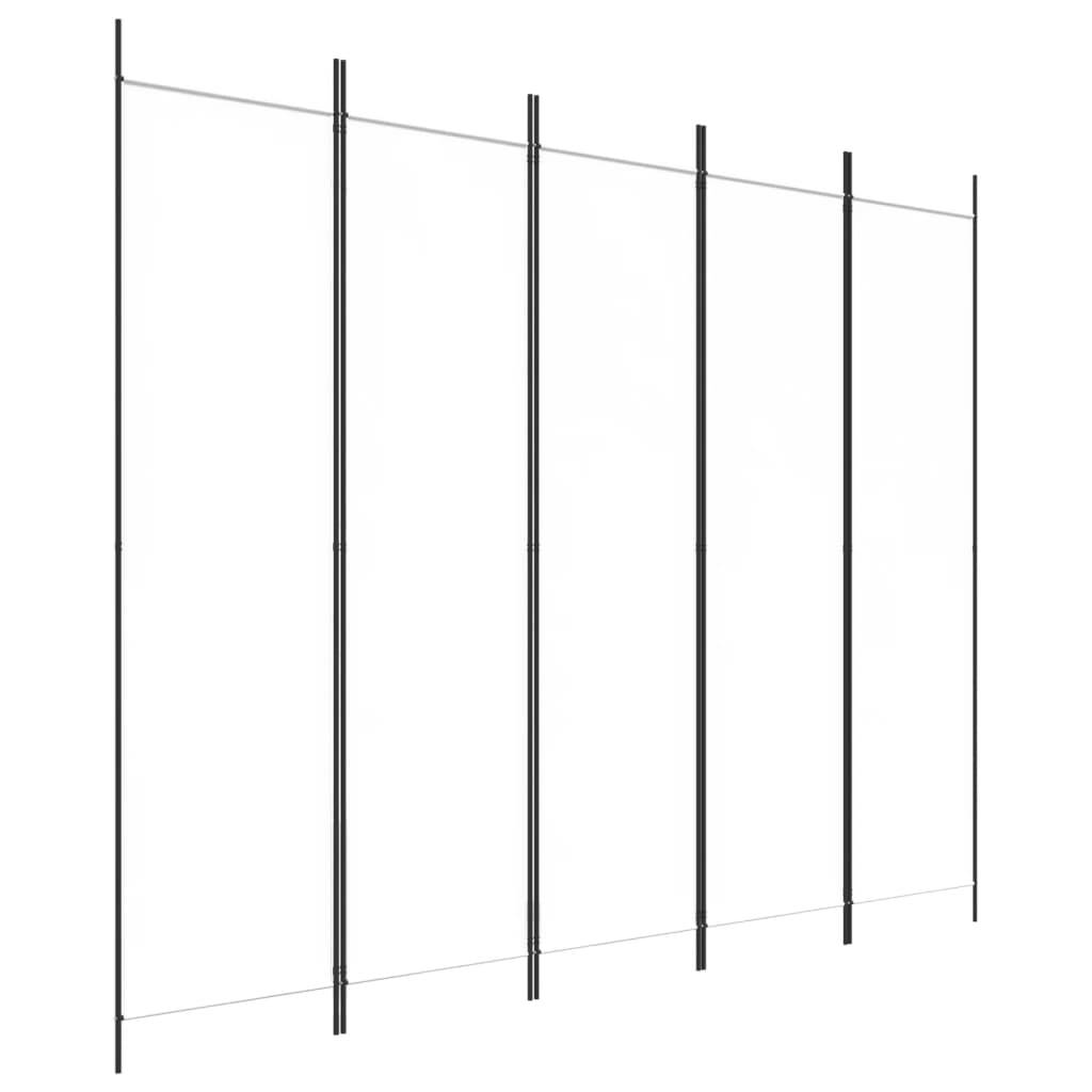 vidaXL 5-tlg. Paravent Weiß 250x200 cm Stoff