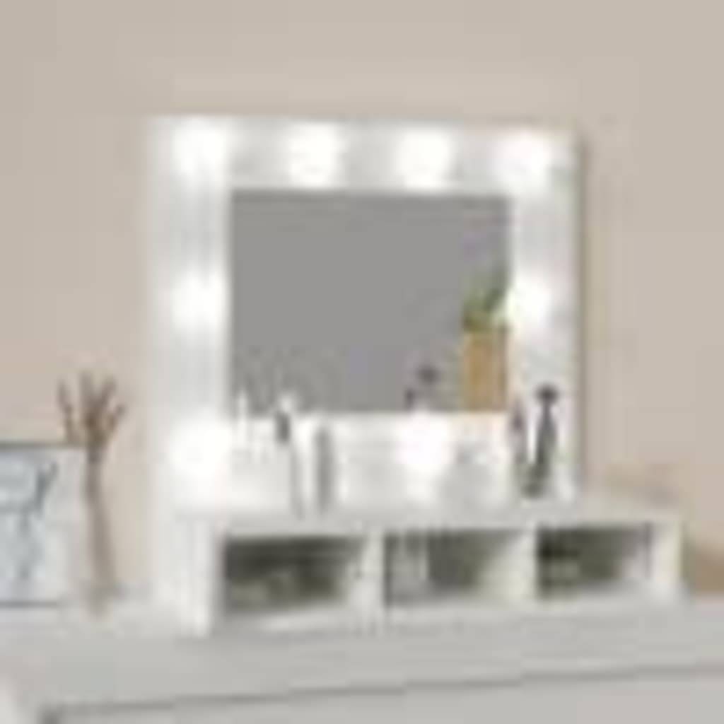 vidaXL Spiegelschrank mit LED Weiß 60x31,5x62 cm