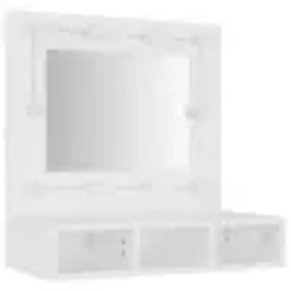 vidaXL Spiegelschrank mit LED Weiß 60x31,5x62 cm
