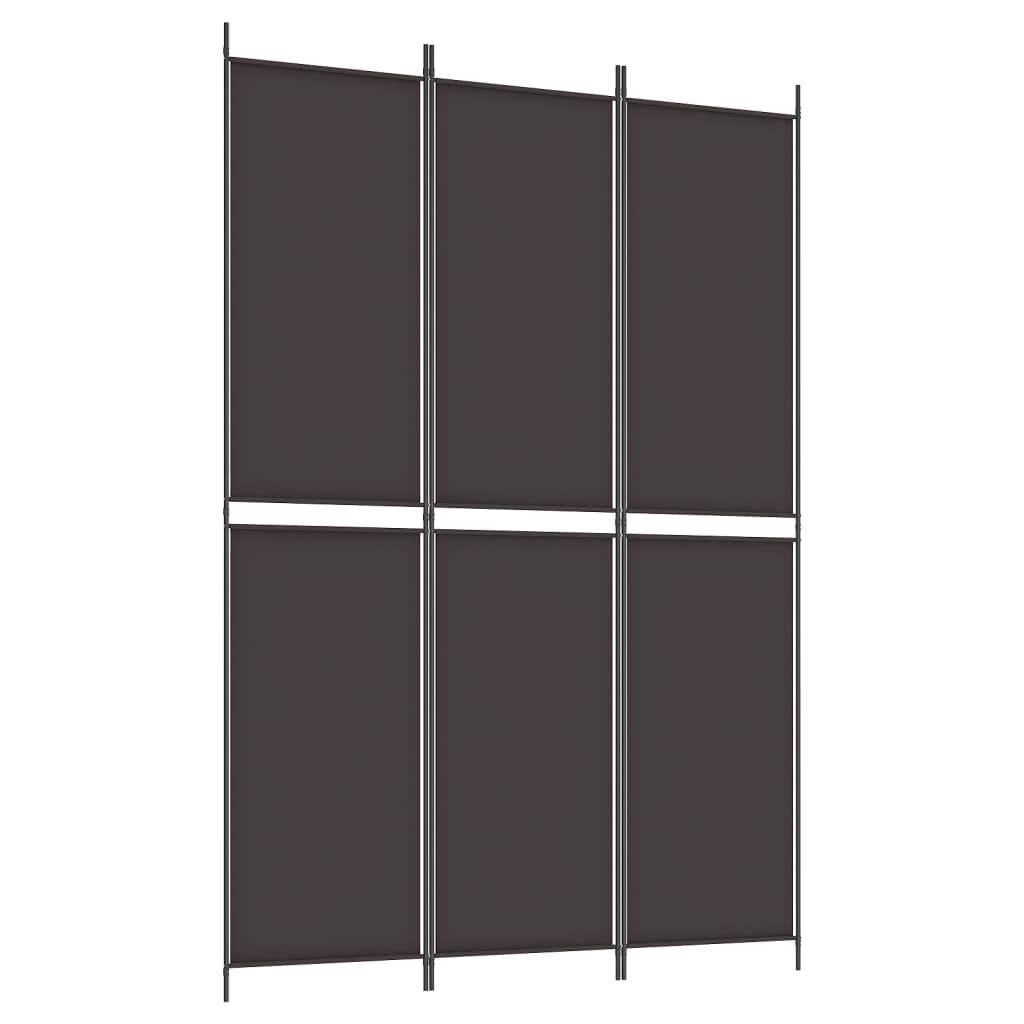 vidaXL 3-tlg. Paravent Braun 150x220 cm Stoff