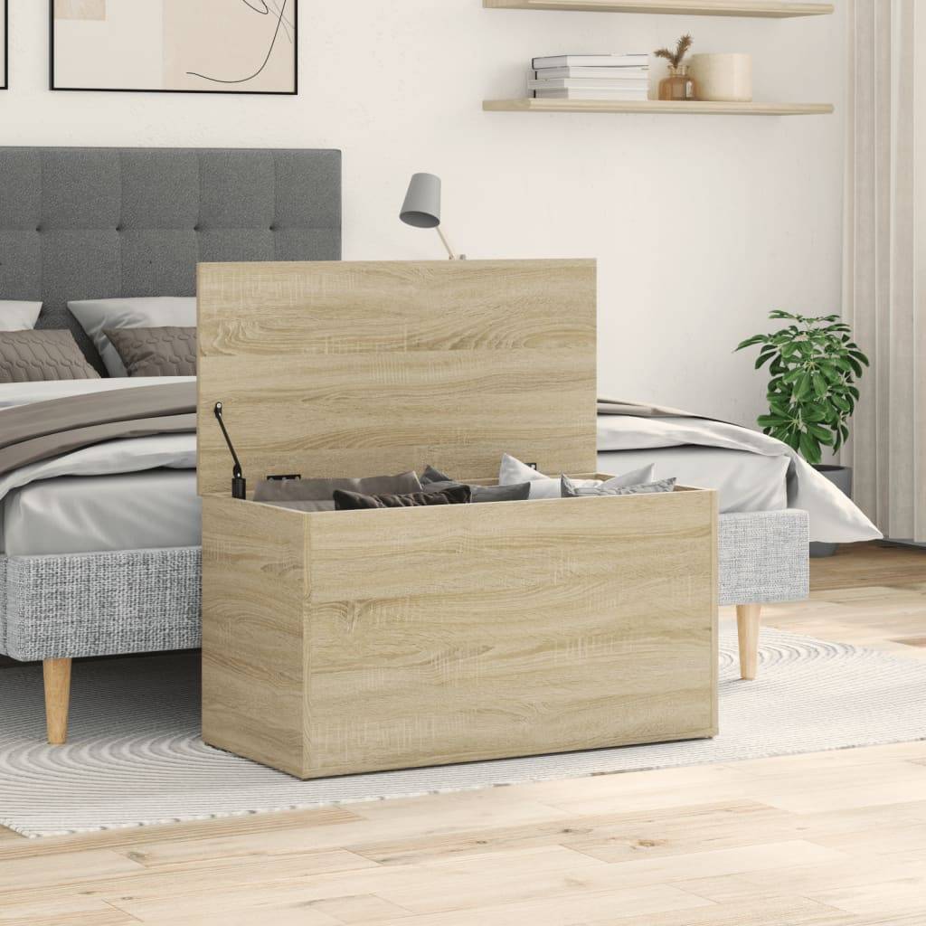 vidaXL Aufbewahrungstruhe Sonoma-Eiche 84x42x46 cm Holzwerkstoff