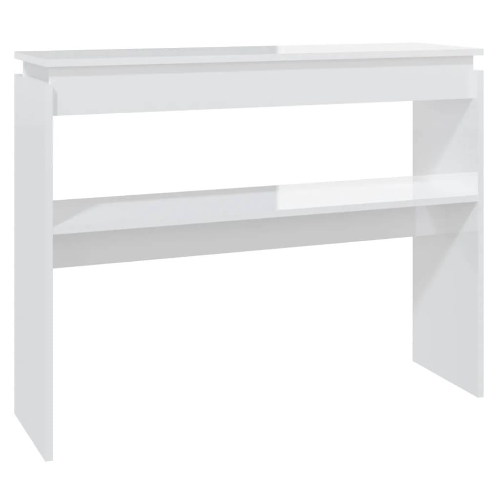 vidaXL Konsolentisch Hochglanz-Weiß 102x30x80 cm Holzwerkstoff
