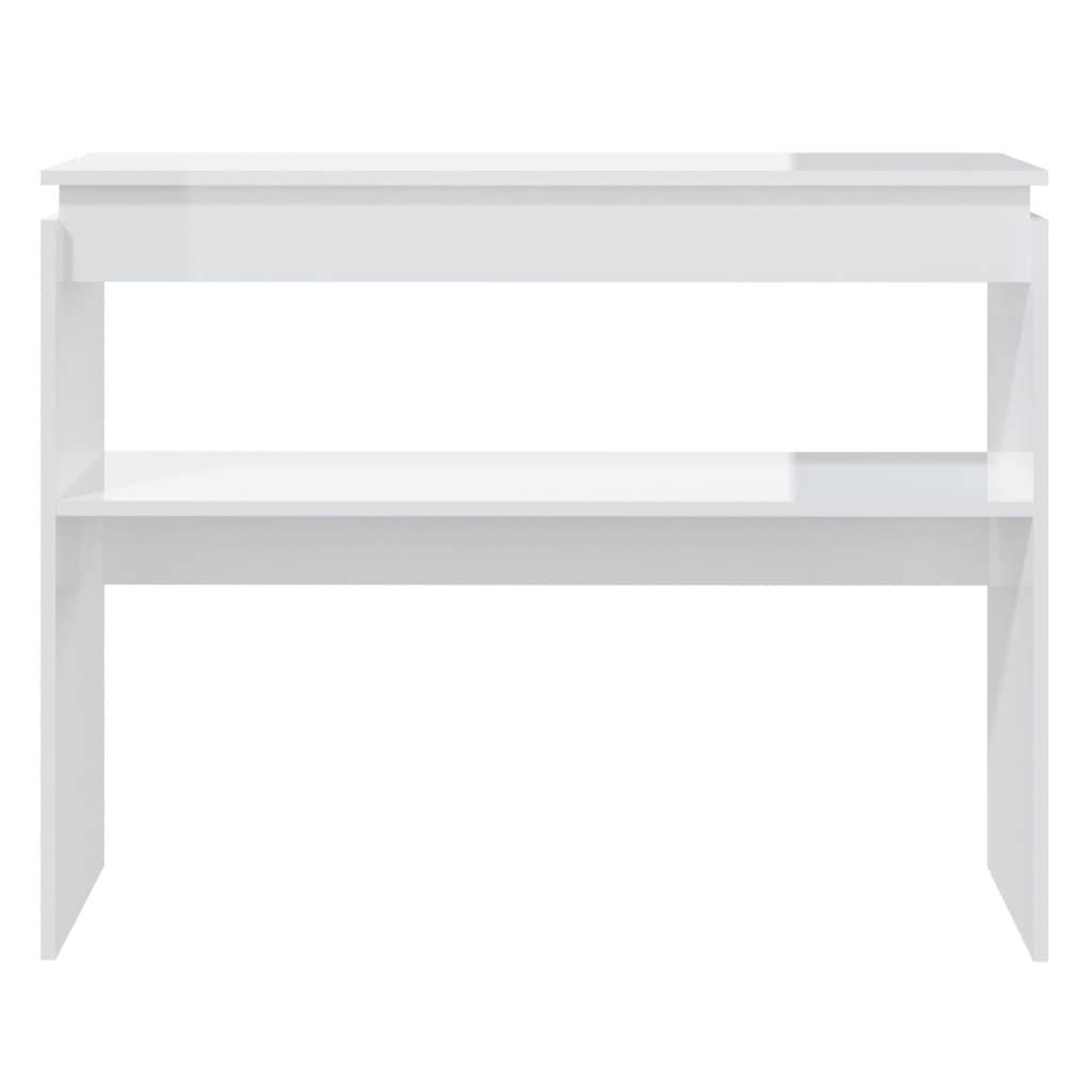 vidaXL Konsolentisch Hochglanz-Weiß 102x30x80 cm Holzwerkstoff