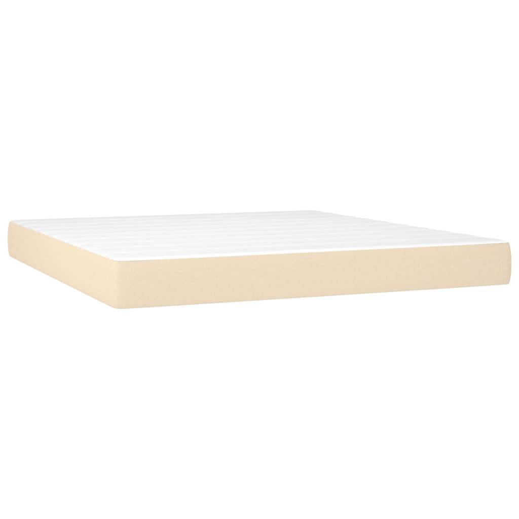 vidaXL Taschenfederkernmatratze Creme 160x200x20 cm Stoff
