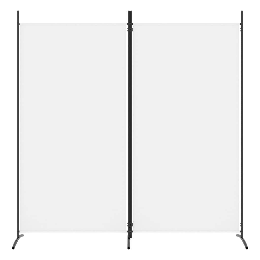 vidaXL 2-tlg. Paravent Weiß 175x180 cm Stoff