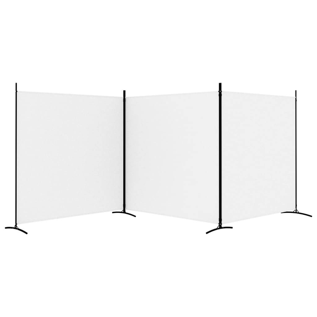 vidaXL 3-tlg. Paravent Weiß 525x180 cm Stoff