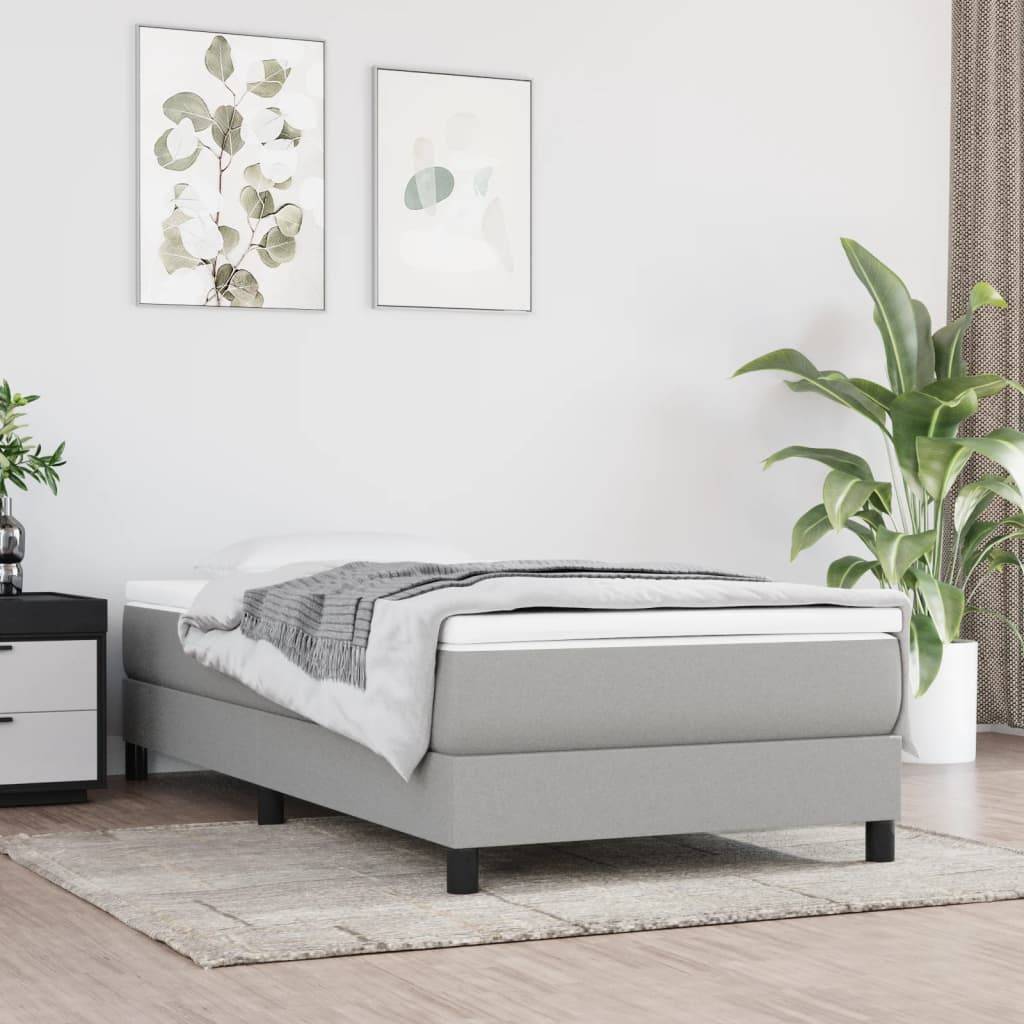 vidaXL Bettgestell ohne Matratze Hellgrau 100x200 cm Stoff