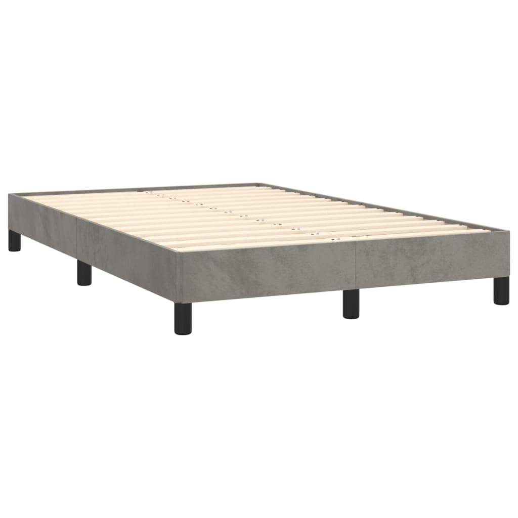 vidaXL Bettgestell ohne Matratze Hellgrau 120x200 cm Samt
