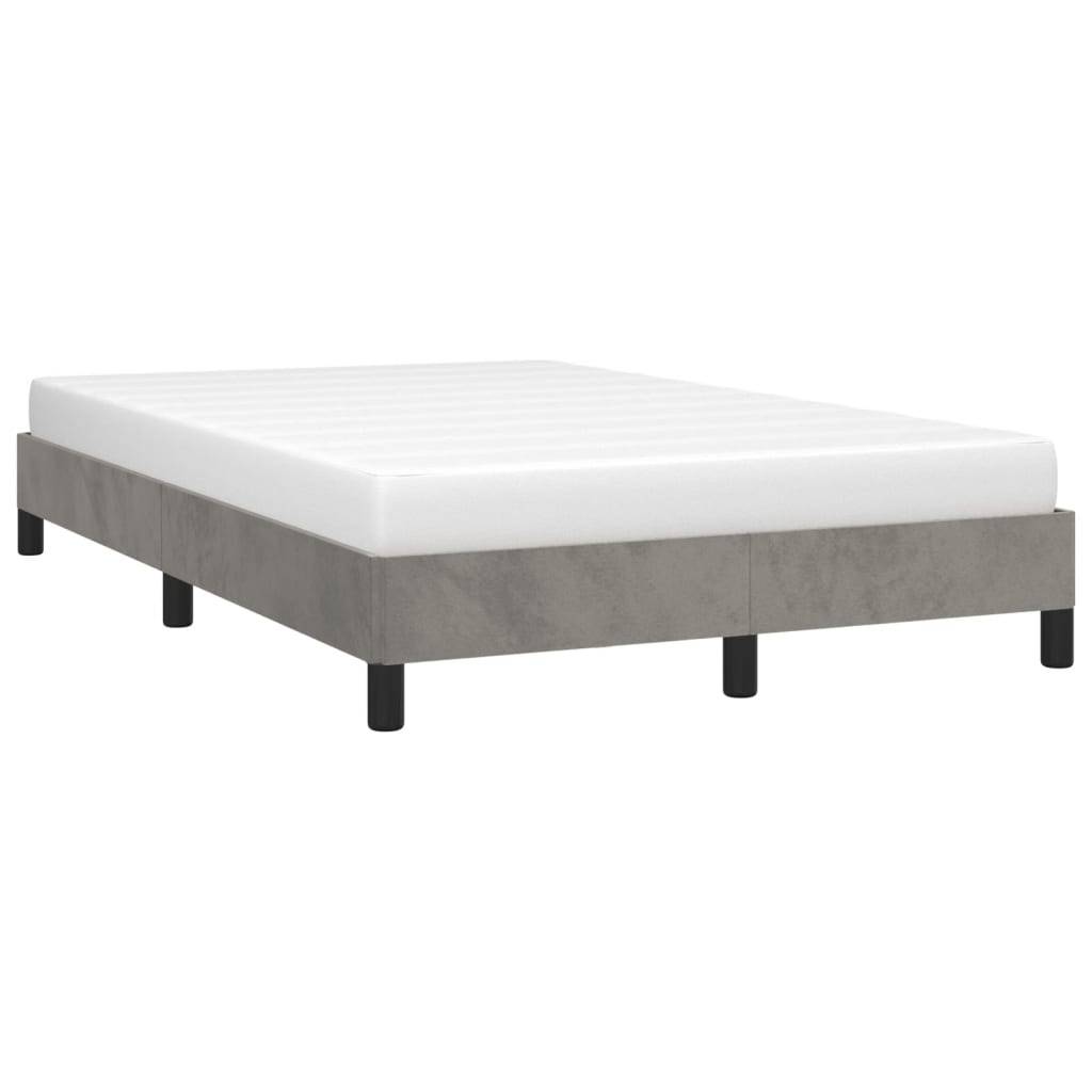 vidaXL Bettgestell ohne Matratze Hellgrau 120x200 cm Samt