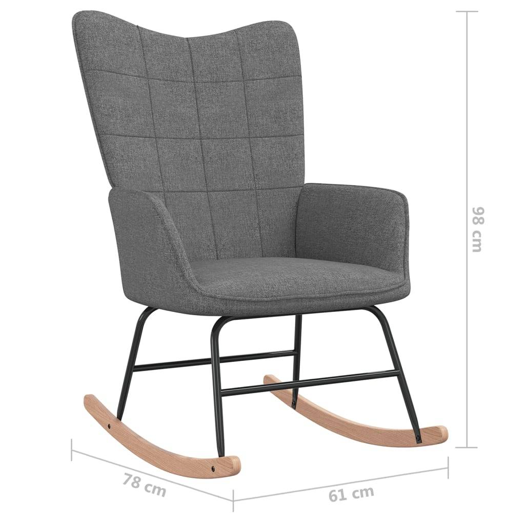 vidaXL Schaukelstuhl Dunkelgrau Stoff