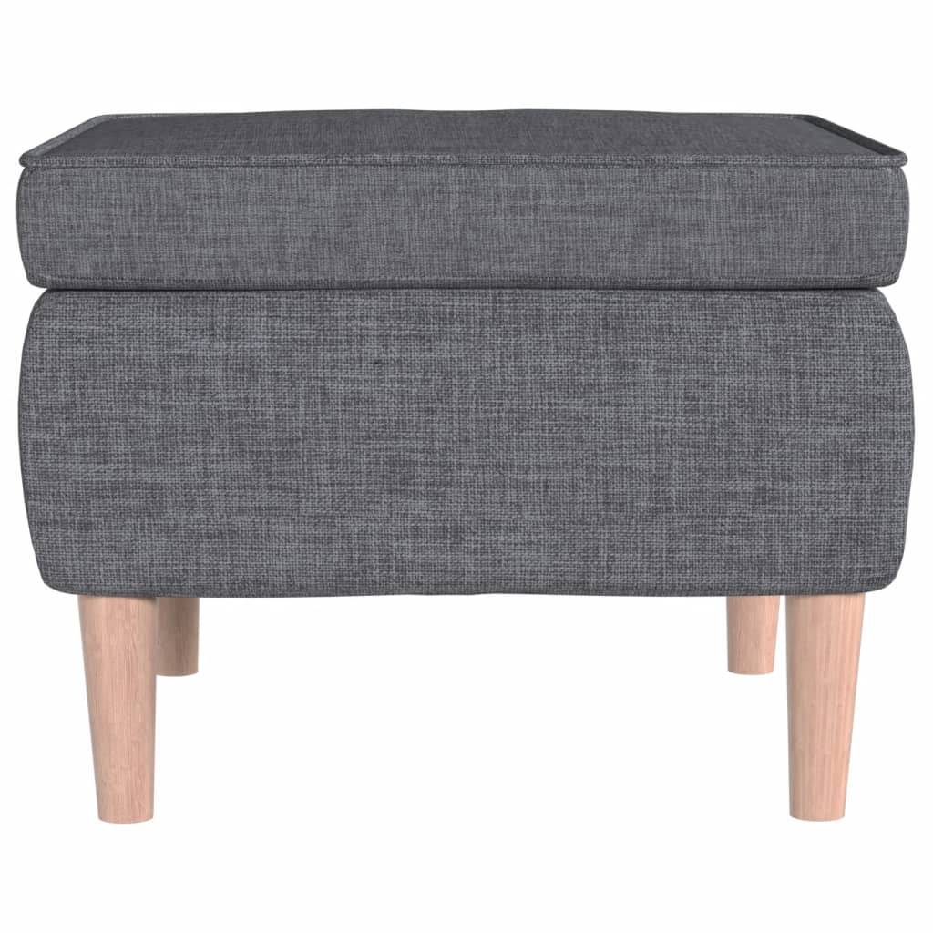vidaXL Hocker mit Holzbeinen Hellgrau Stoff