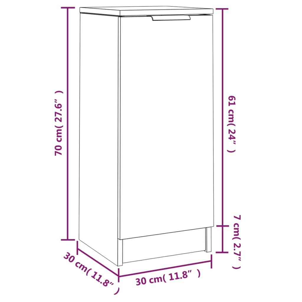 vidaXL Sideboard Sonoma-Eiche 30x30x70 cm Holzwerkstoff