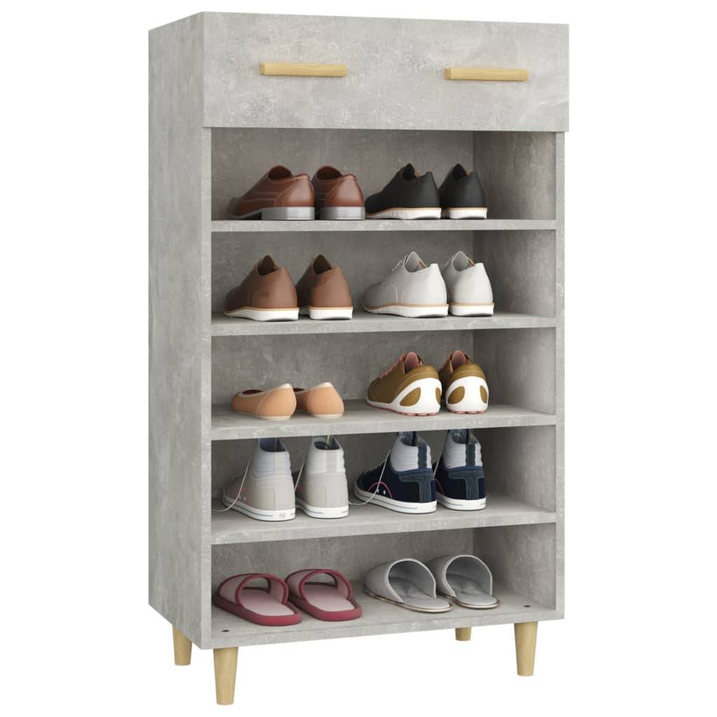 vidaXL Schuhschrank Betongrau 60x35x105 cm Holzwerkstoff