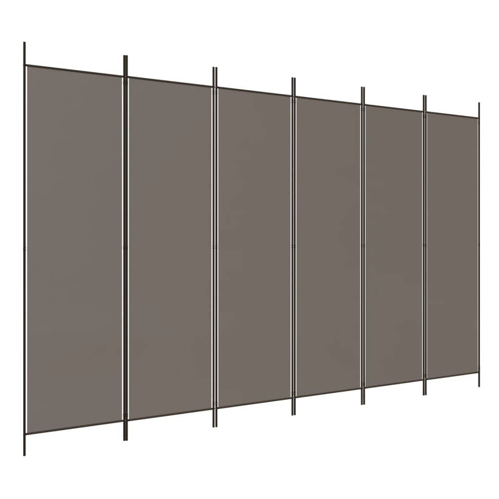 vidaXL 6-tlg. Paravent Anthrazit 300x200 cm Stoff