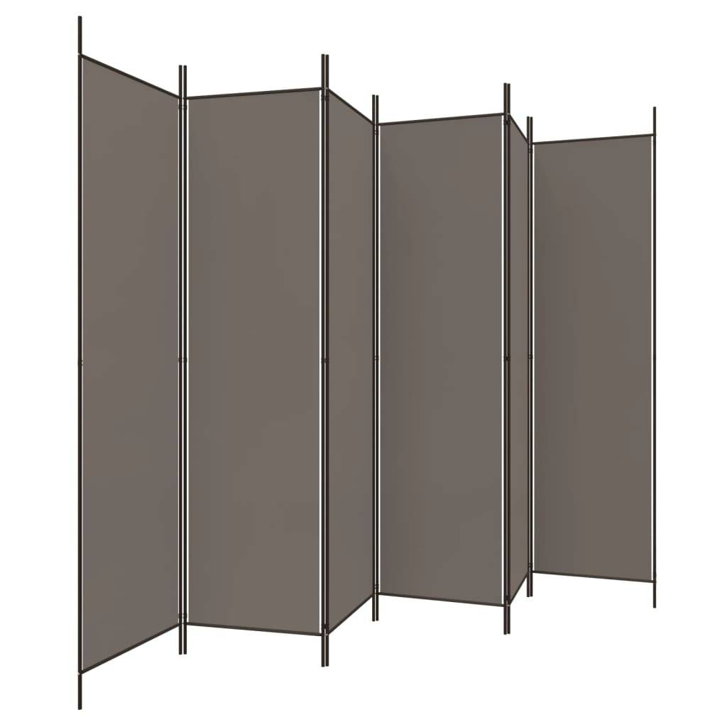 vidaXL 6-tlg. Paravent Anthrazit 300x200 cm Stoff