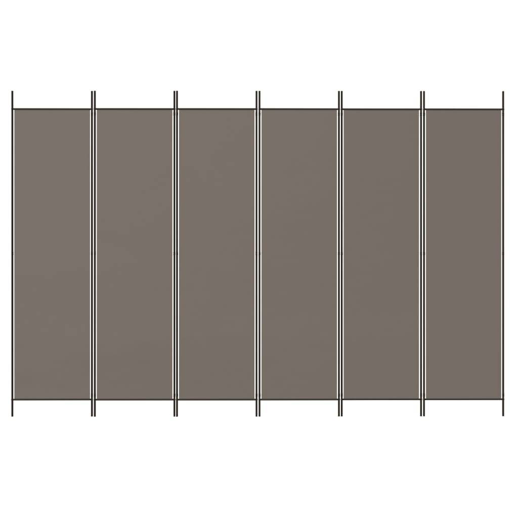 vidaXL 6-tlg. Paravent Anthrazit 300x200 cm Stoff