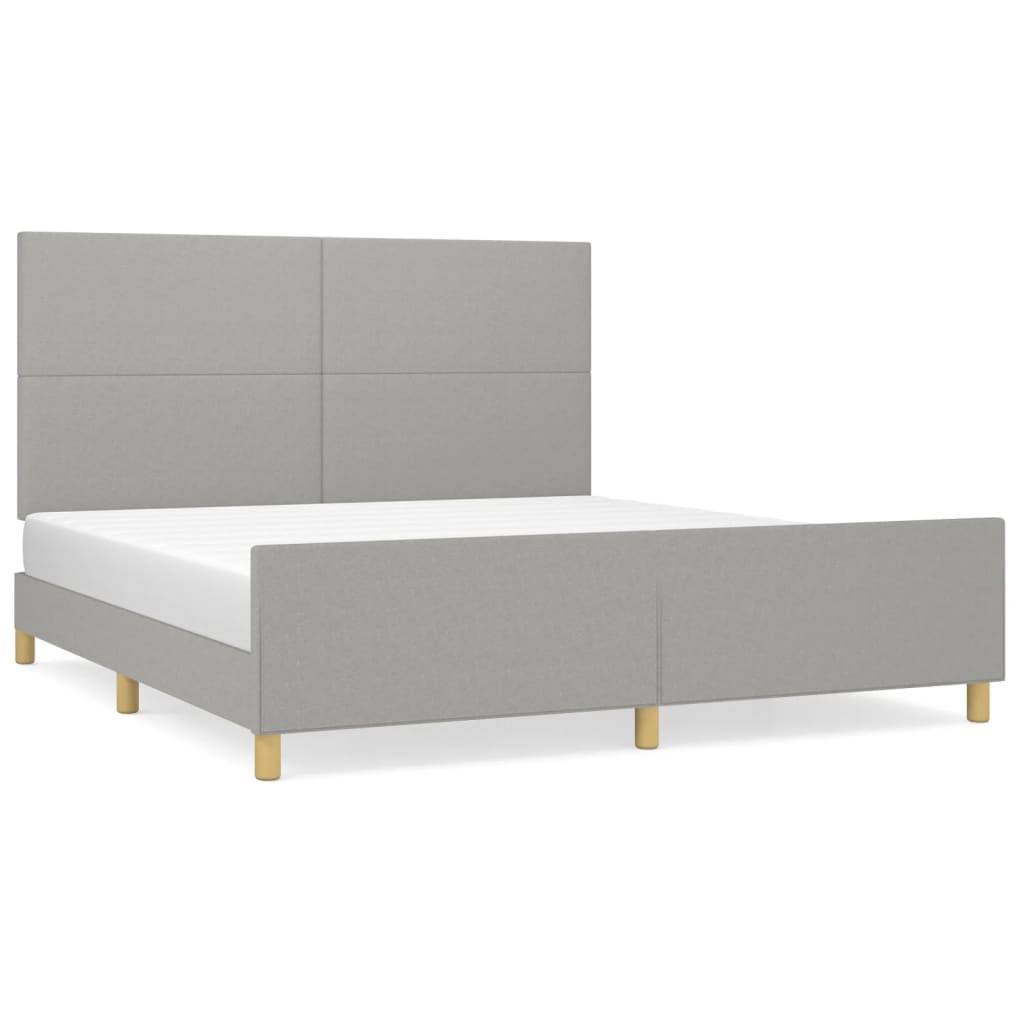 vidaXL Bettgestell ohne Matratze Hellgrau 160x200 cm Stoff
