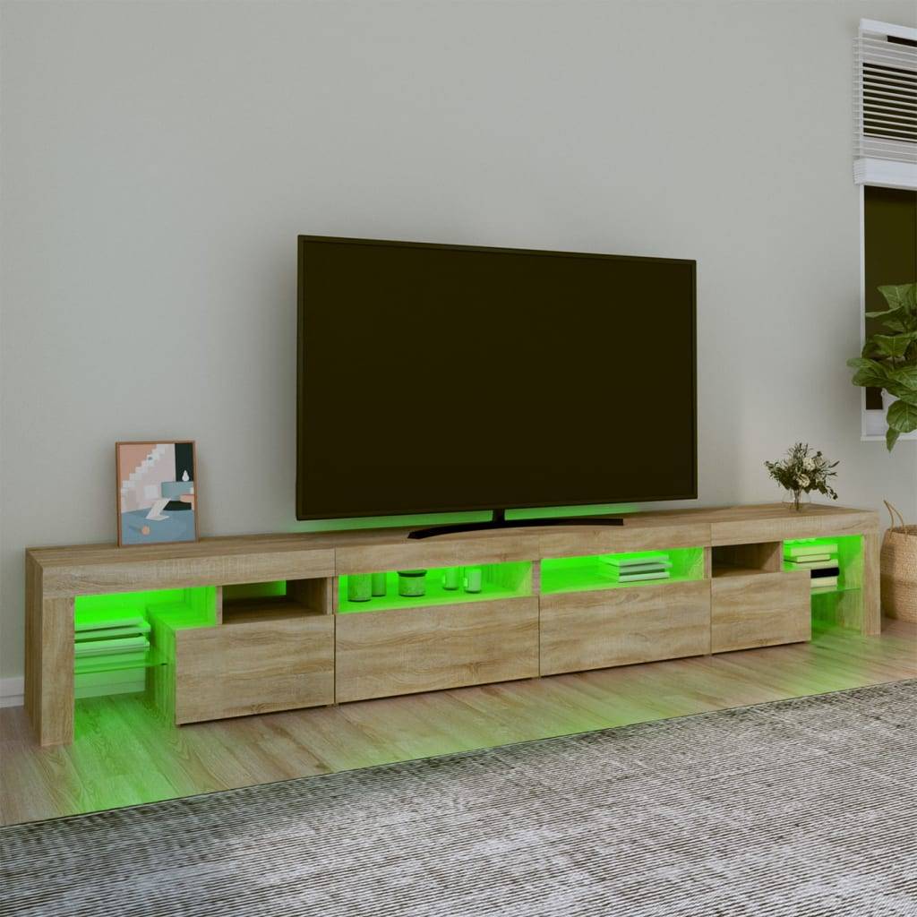 vidaXL TV-Schrank mit LED-Leuchten Sonoma-Eiche 260x36,5x40 cm