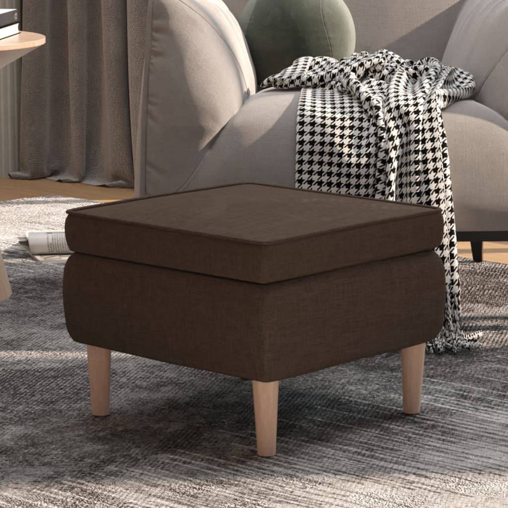 vidaXL Hocker mit Holzbeinen Dunkelbraun Stoff
