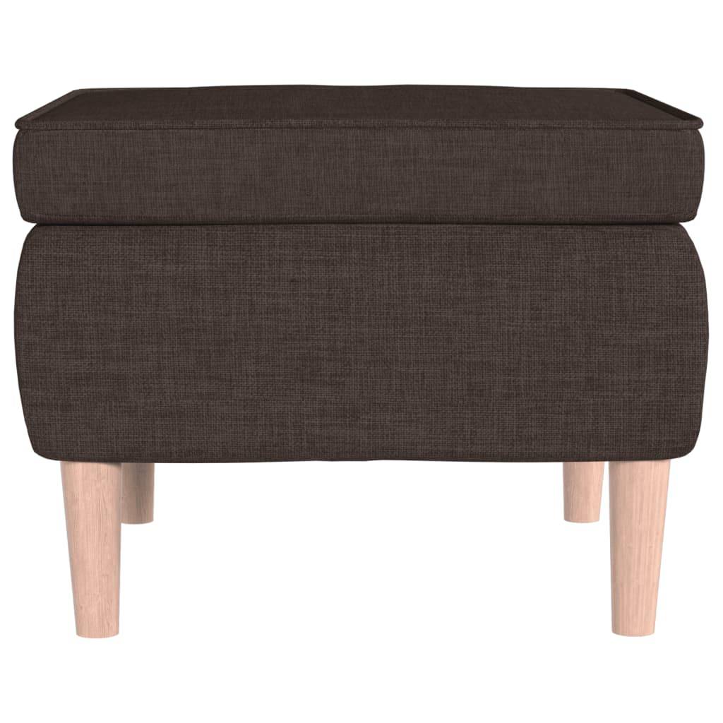 vidaXL Hocker mit Holzbeinen Dunkelbraun Stoff