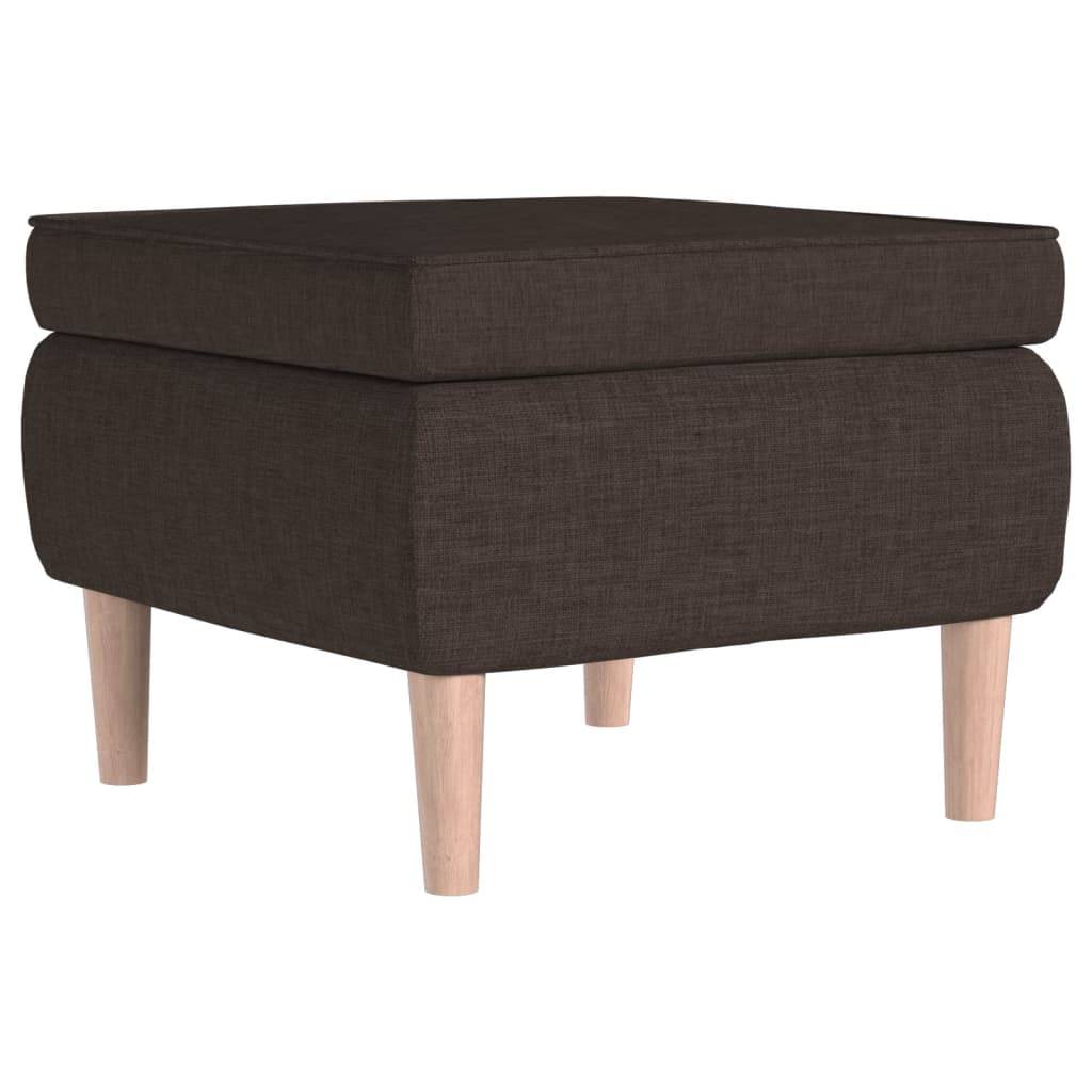 vidaXL Hocker mit Holzbeinen Dunkelbraun Stoff