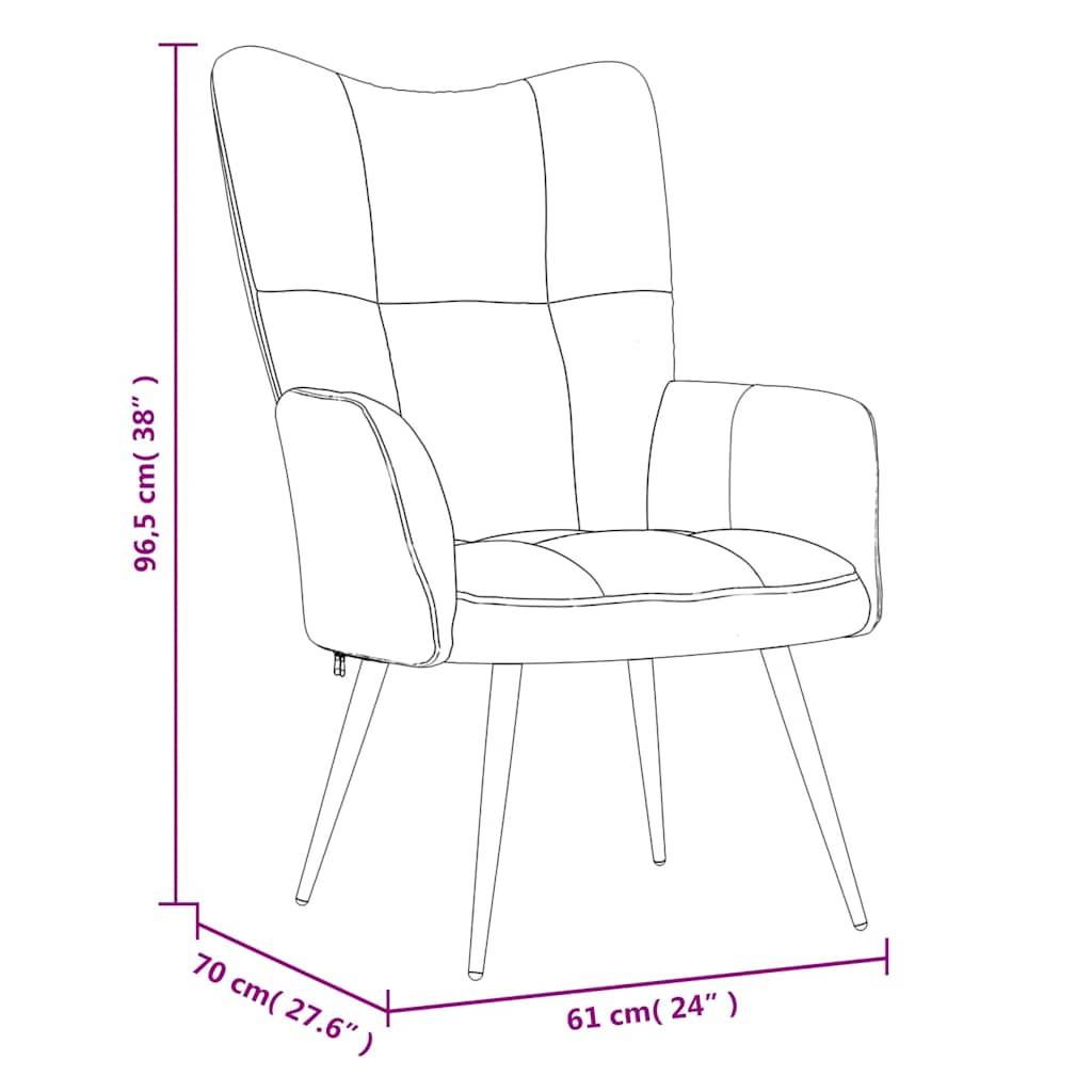 vidaXL Relaxsessel mit Hocker Hellgrün Samt