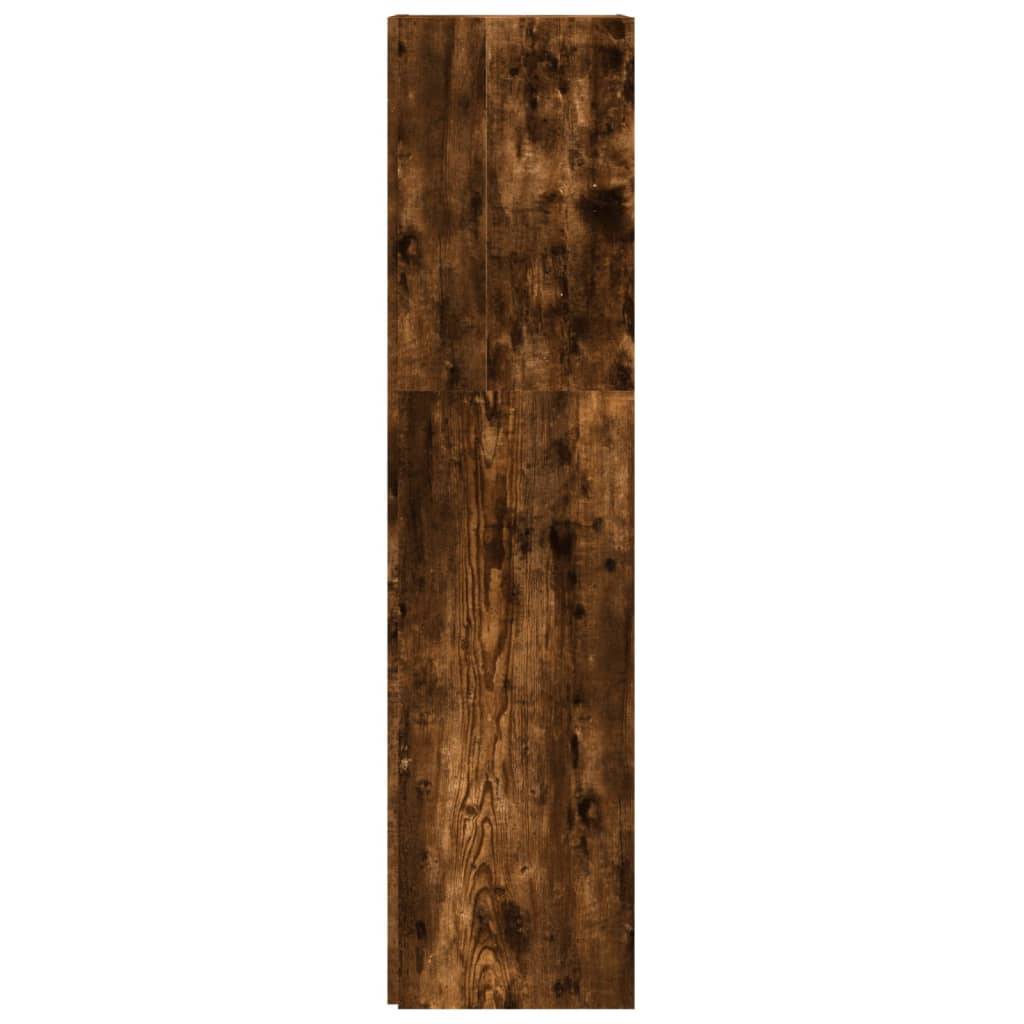 vidaXL Eckregal Räuchereiche 33x33x132 cm Holzwerkstoff