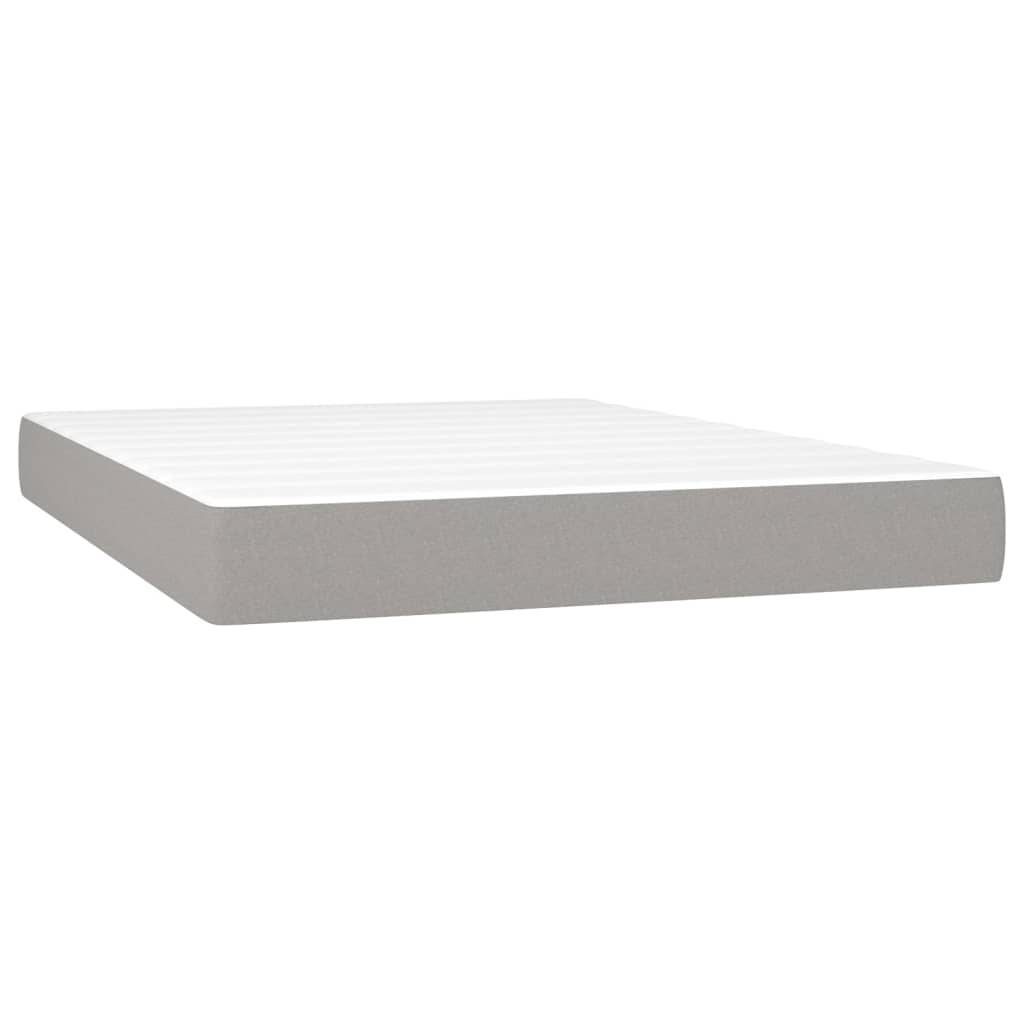 vidaXL Taschenfederkernmatratze Hellgrau 140x190x20 cm Stoff