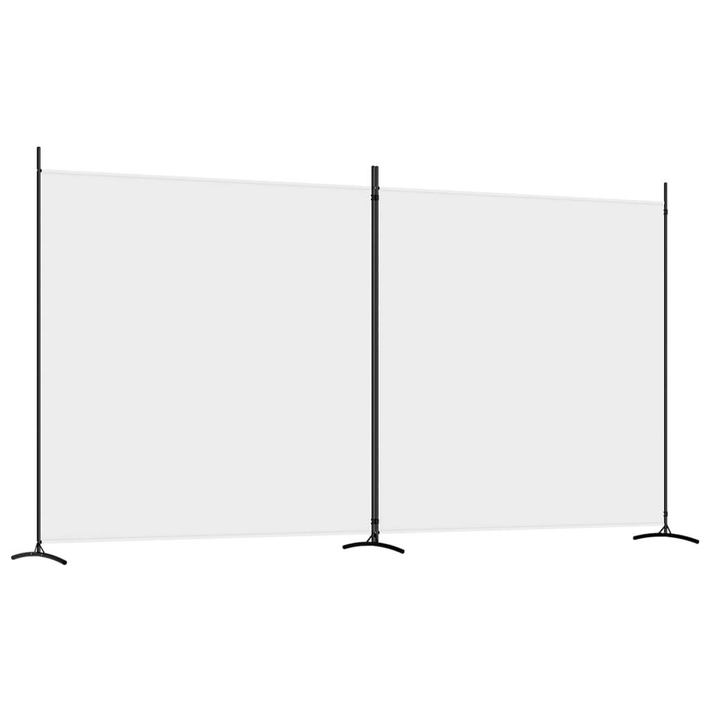 vidaXL 2-tlg. Paravent Weiß 348x180 cm Stoff