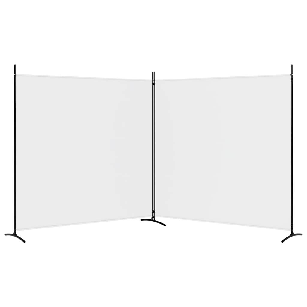 vidaXL 2-tlg. Paravent Weiß 348x180 cm Stoff