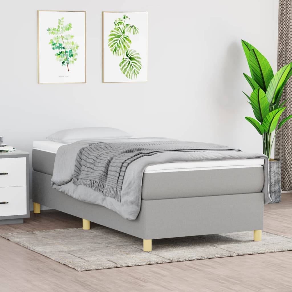vidaXL Bettgestell ohne Matratze Hellgrau 80x200 cm Stoff