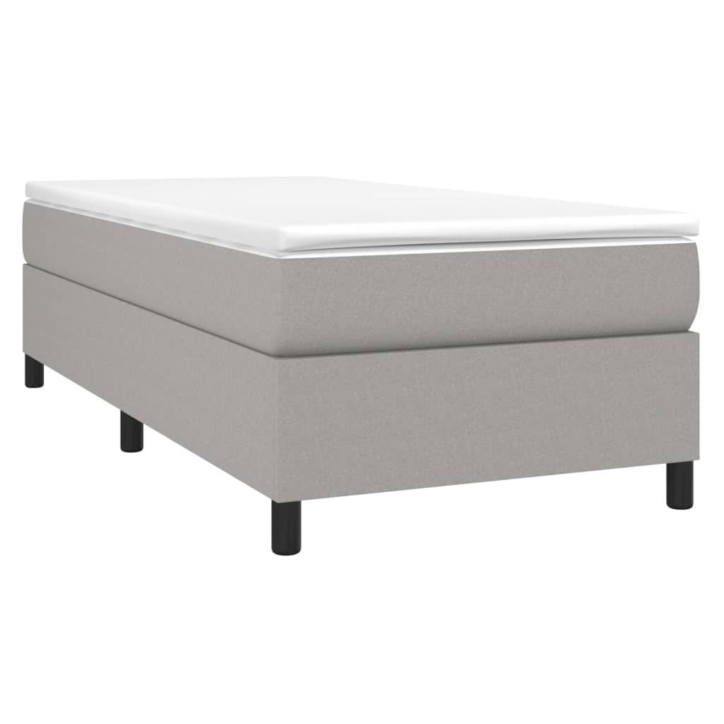 vidaXL Boxspringbett mit Matratze Hellgrau 100x200 cm Stoff