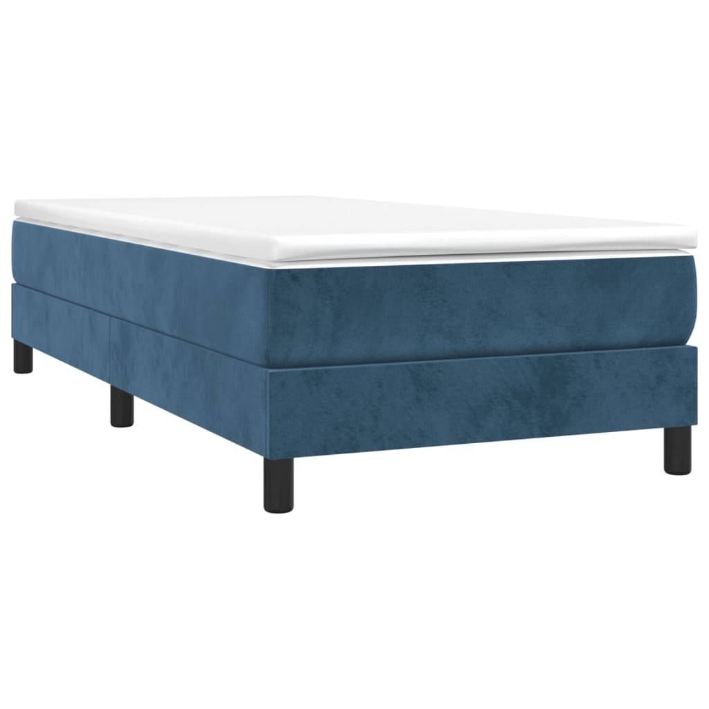 vidaXL Bettgestell ohne Matratze Dunkelblau 90x190 cm Samt