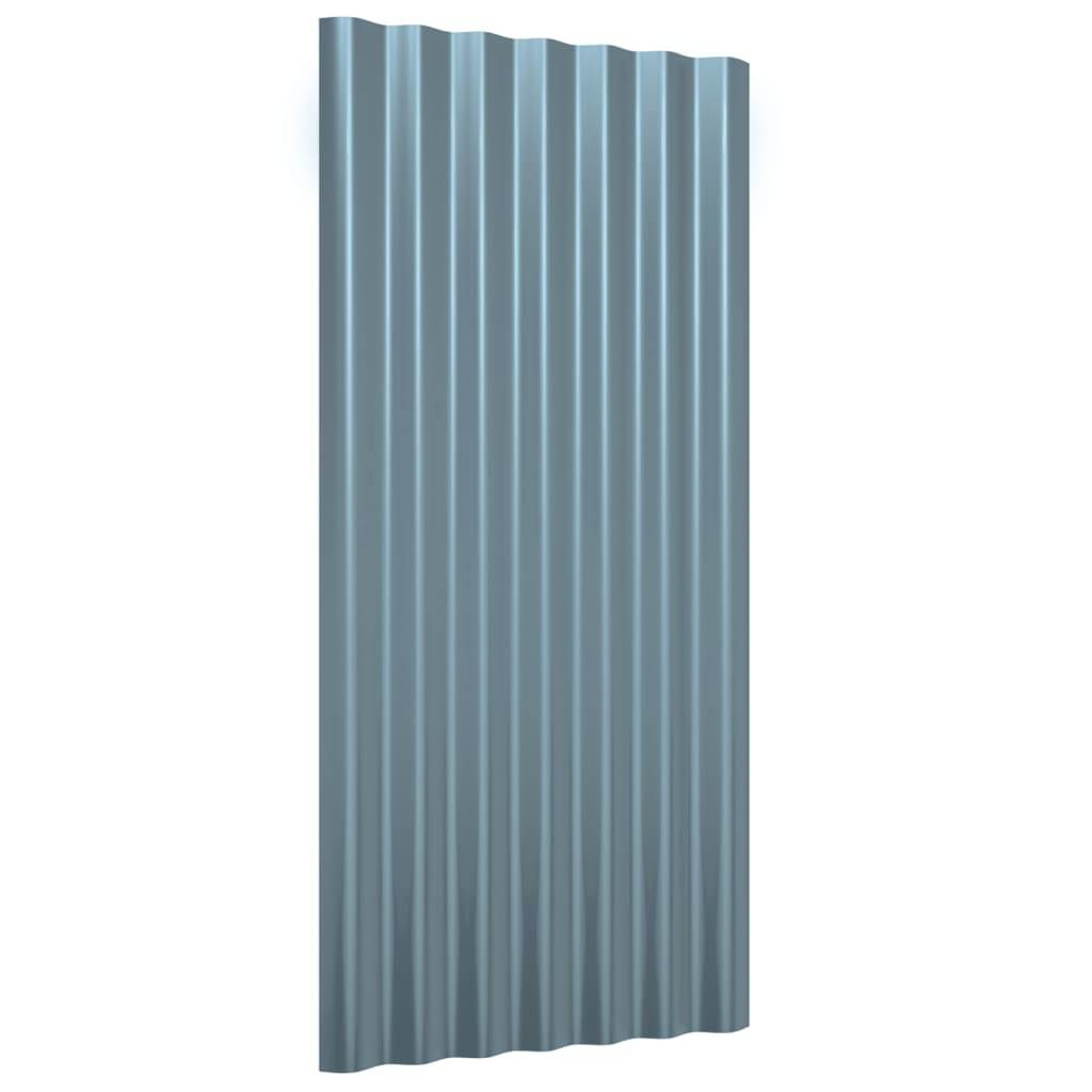 vidaXL Dachpaneele 36 Stk. Pulverbeschichteter Stahl Grau 80x36 cm