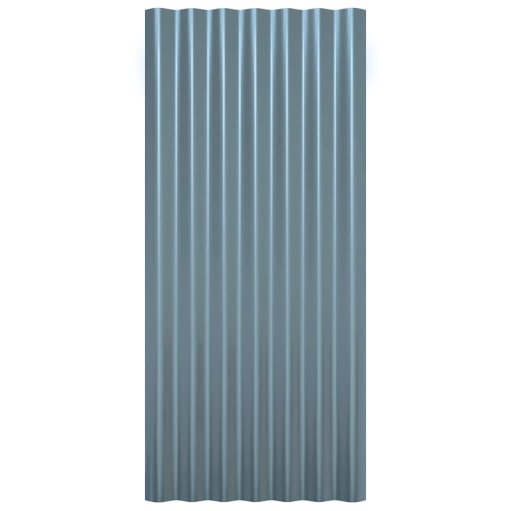 vidaXL Dachpaneele 36 Stk. Pulverbeschichteter Stahl Grau 80x36 cm